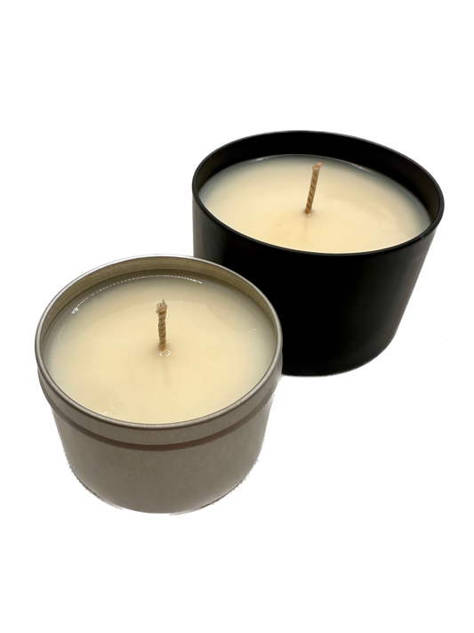 2 hand poured candles that smell like nashi pear and vanilla